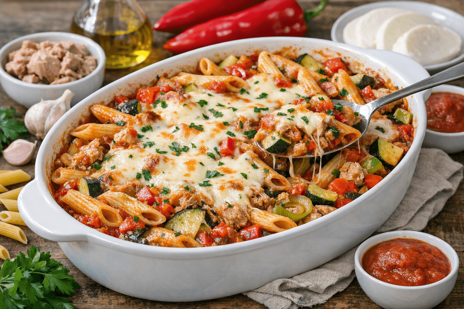 Pastaschotel met tonijn